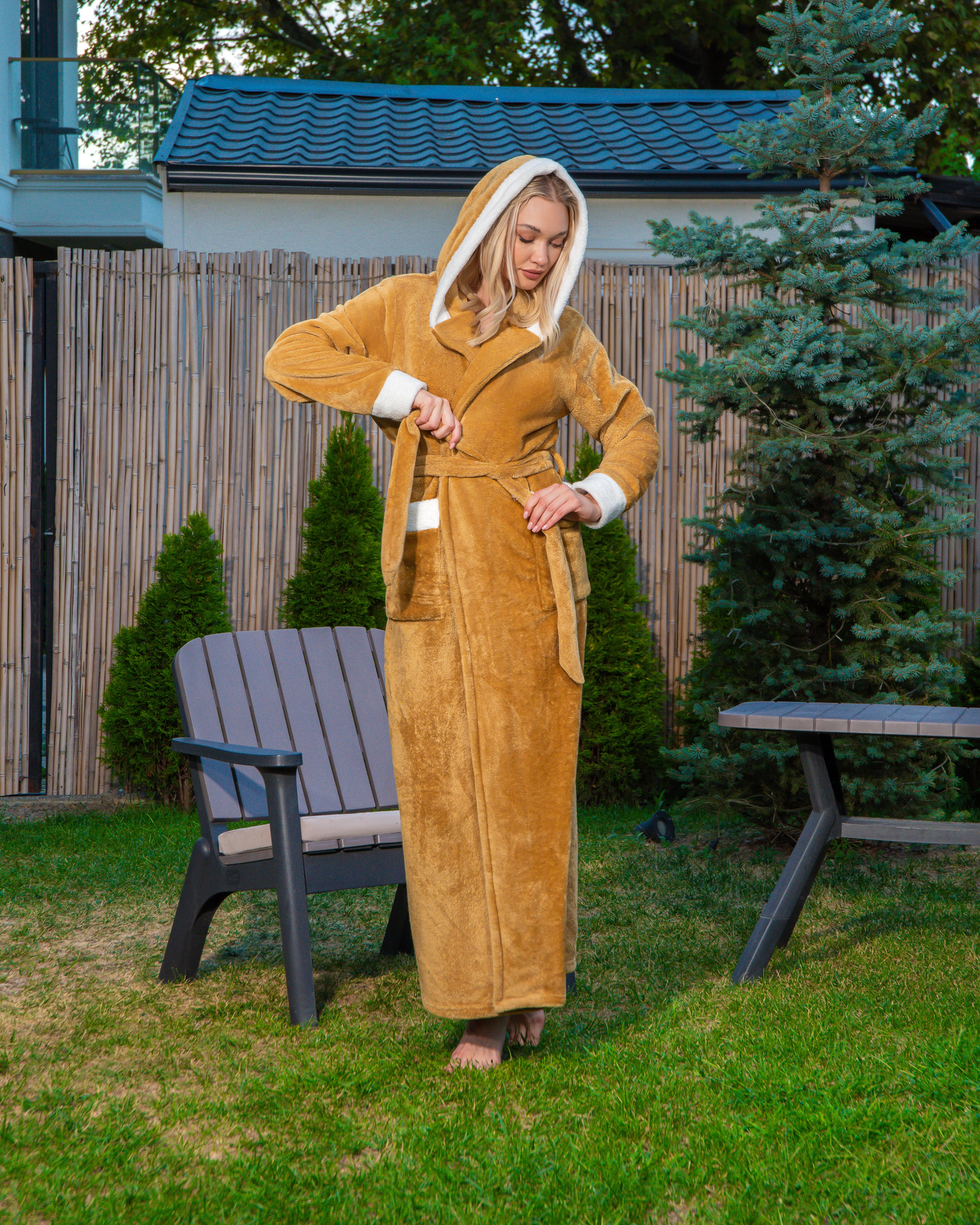 Long Hooded Bathrobe