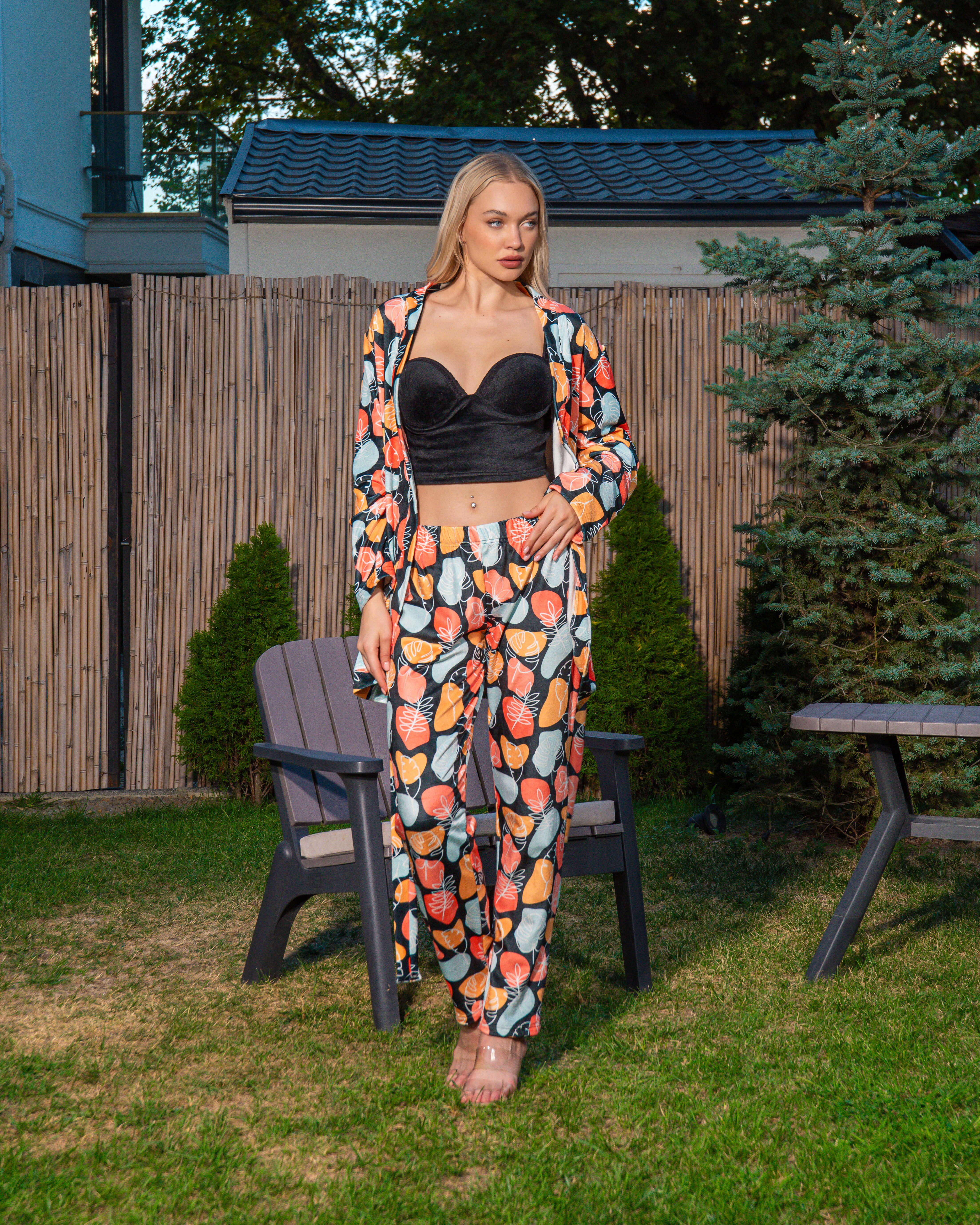 3-Piece Satin Pajama Set