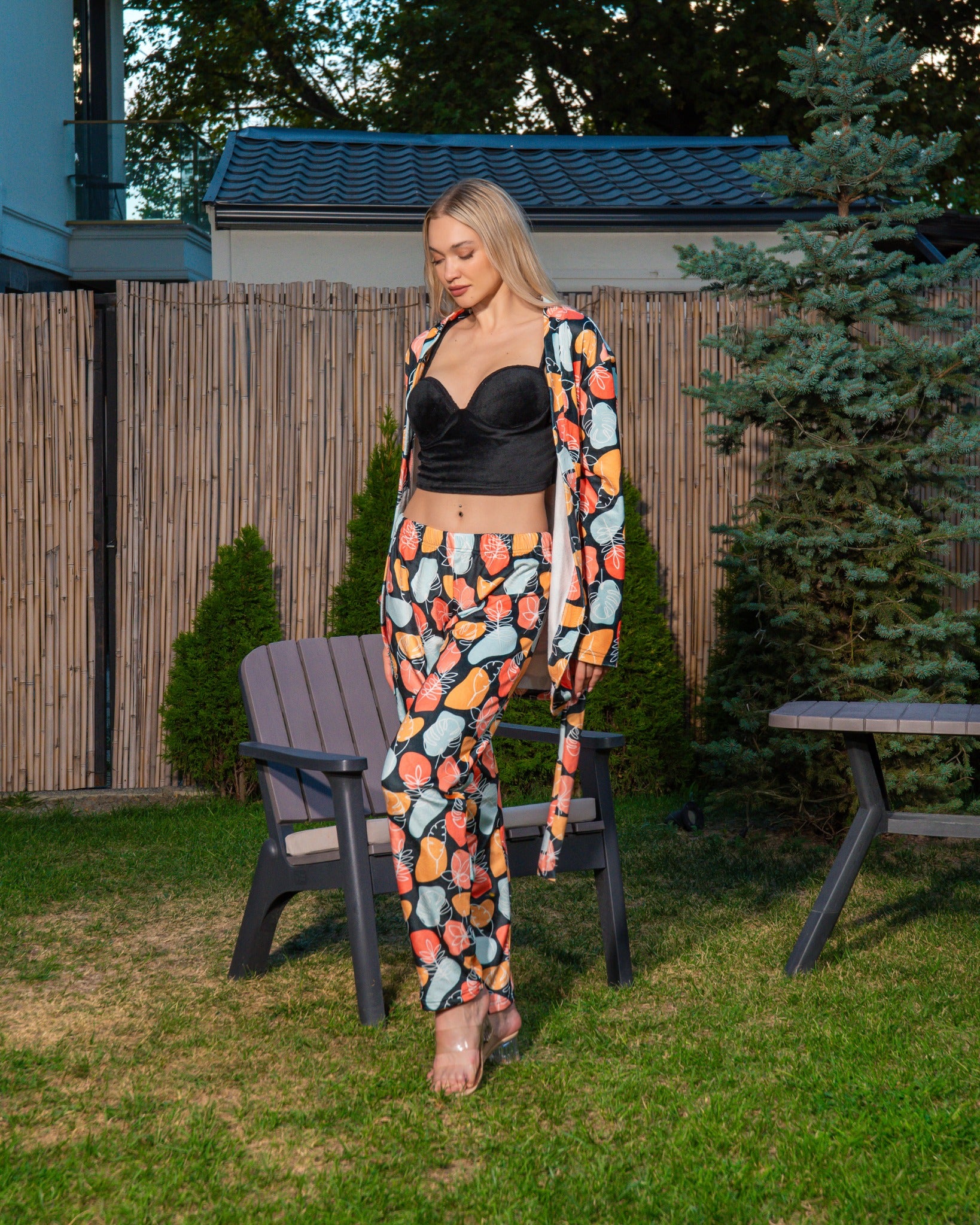 3-Piece Satin Pajama Set