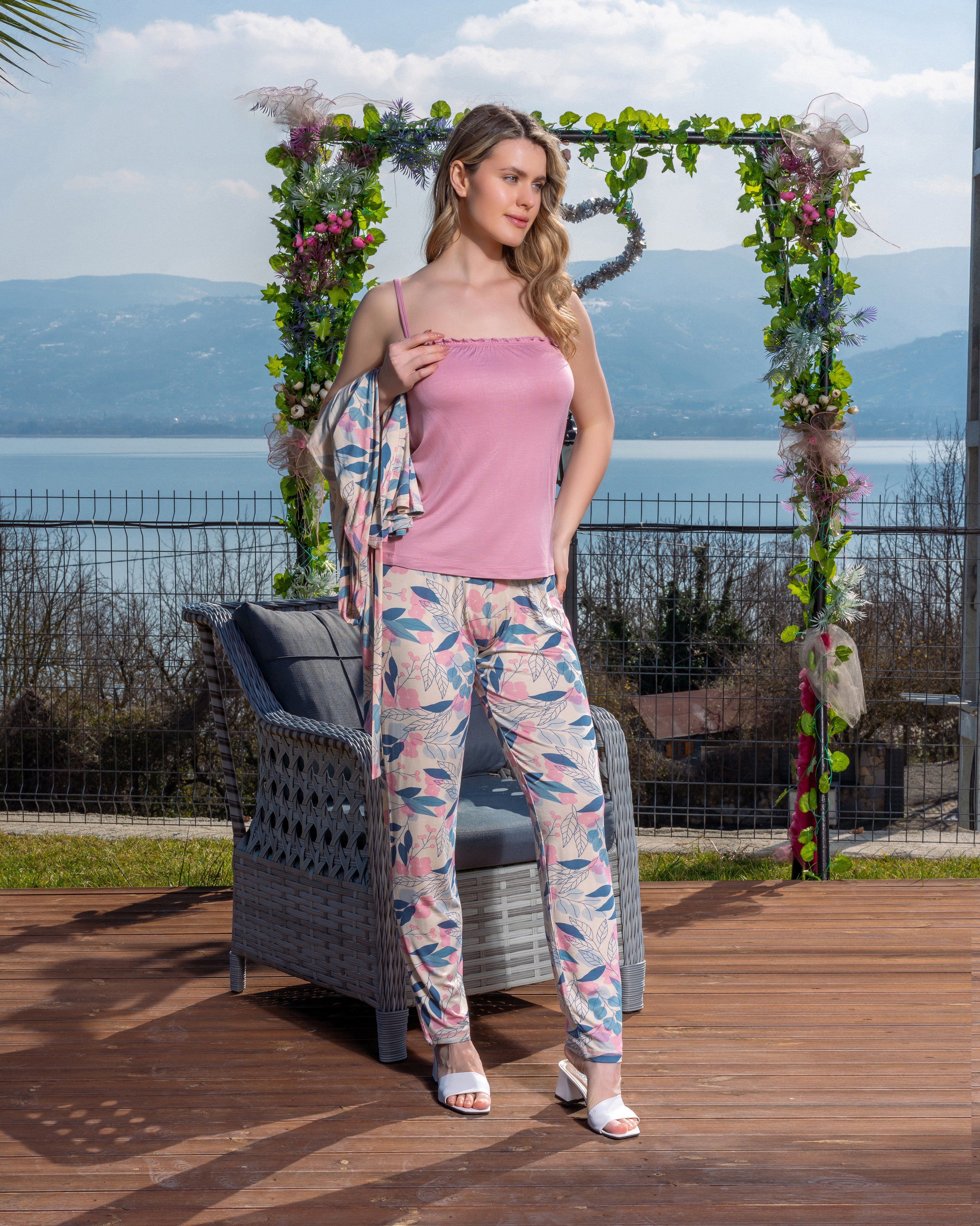 3-Piece Floral Pajama Set