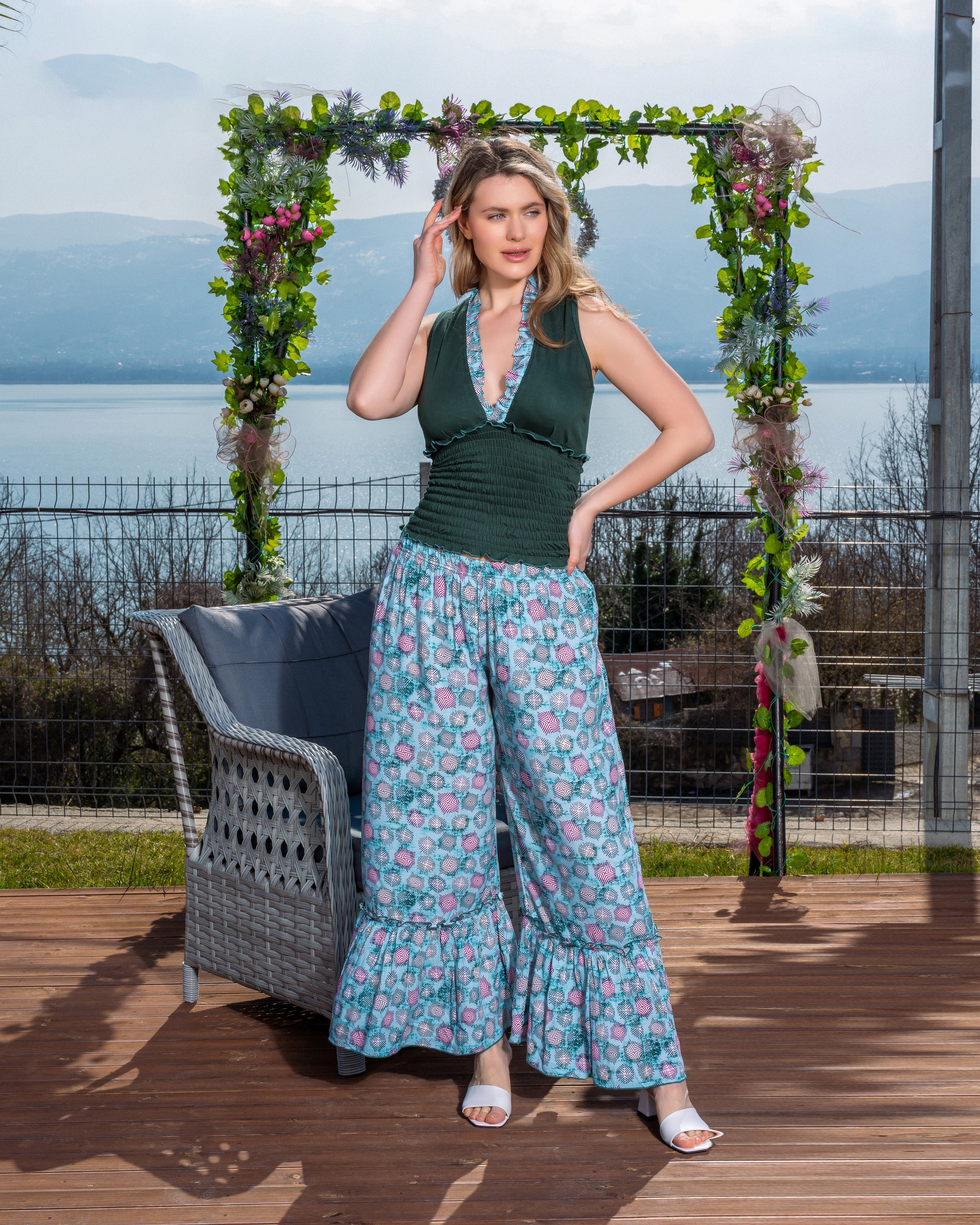 Green & Floral Summer Loungewear