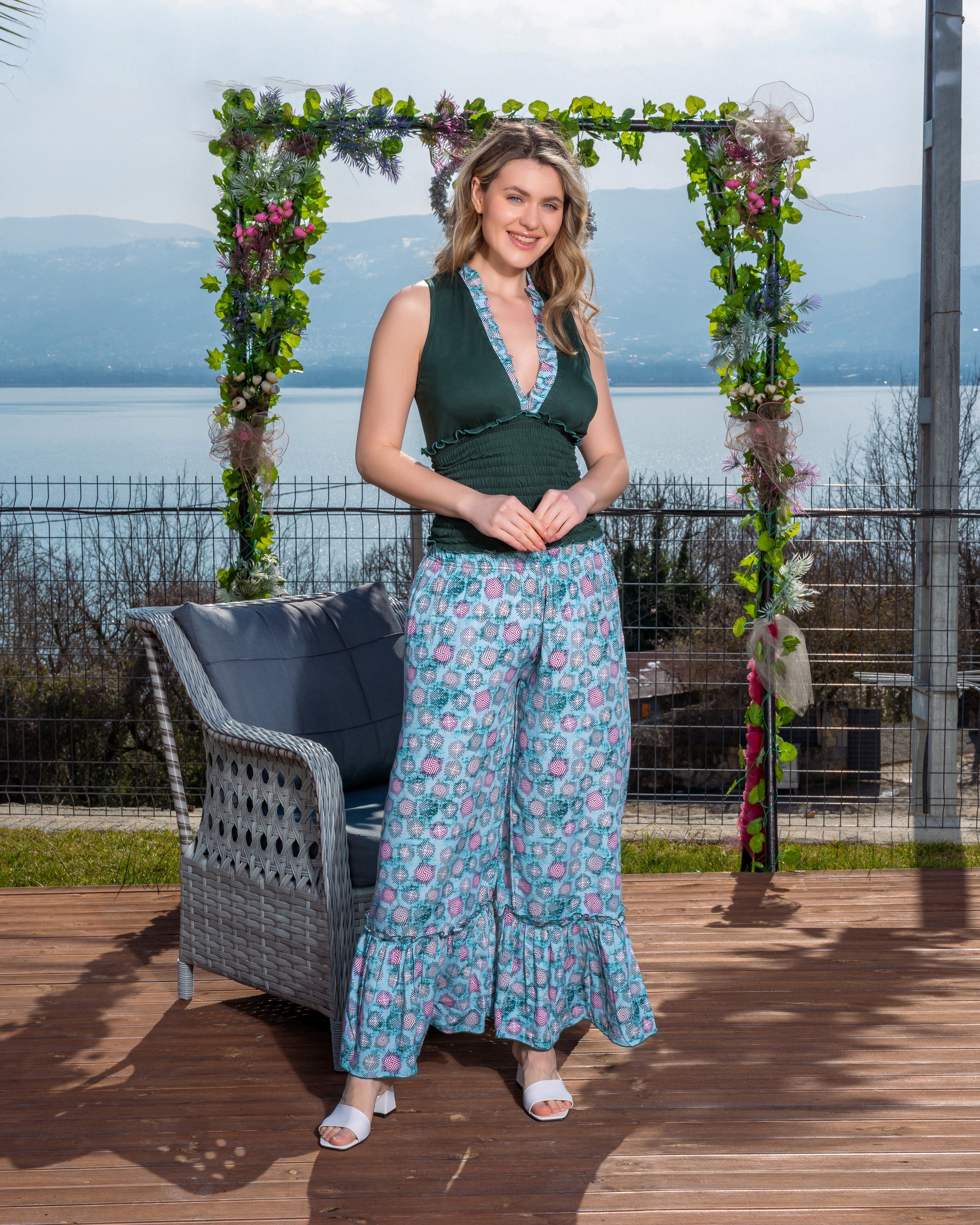 Green & Floral Summer Loungewear