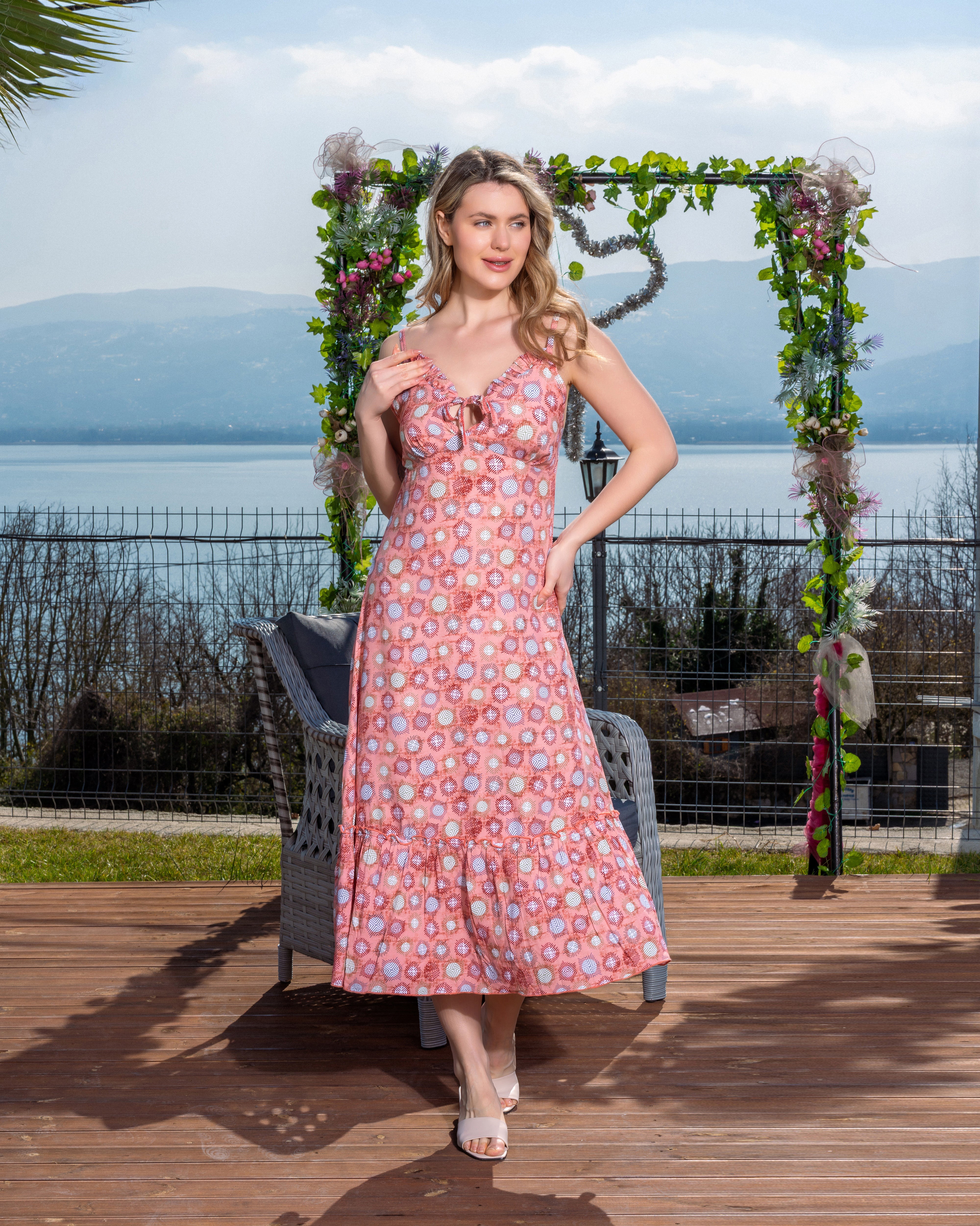 Floral Print Midi Sleepwear